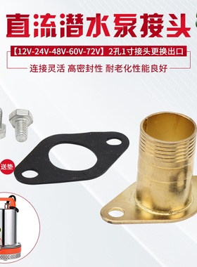 直流潜水泵1寸出水口12V24V48V60V电动车电瓶车抽水泵2孔法兰接头