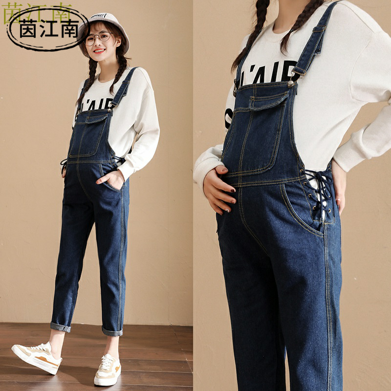 茵江南春季孕妇背带裤2020新款韩版百搭孕妇裤子时尚潮妈孕妇装