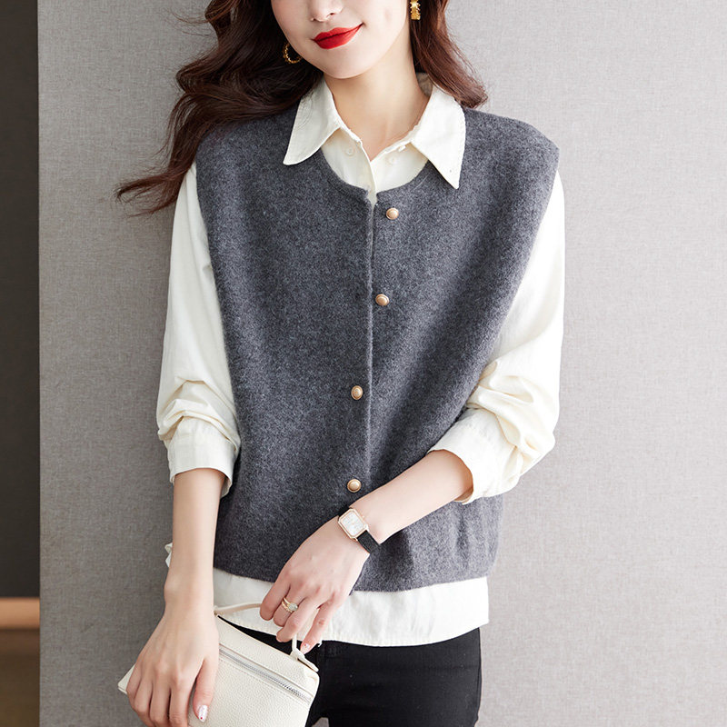 初影 马甲外套女2025秋装新款圆领无袖上衣时尚百搭叠穿坎肩马夹,女装/女士精品,马夹,淘宝优惠券,粉丝福利购,淘宝优惠卷