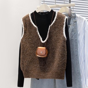 无袖 新款 叠穿百搭气质背心马甲 韩系V领针织马甲女2025秋冬装 初影