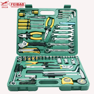 飞豹家用工具套装多功能维修五金工具箱电工木工手动工具组套箱盒