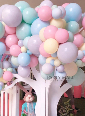 【趴踢猫】进口马卡龙色气球121824寸单层球不规则气球链常用尺寸