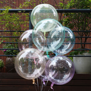 水晶透明波波球2418寸彩色自动封口波波球生日派对柜台周年庆布置