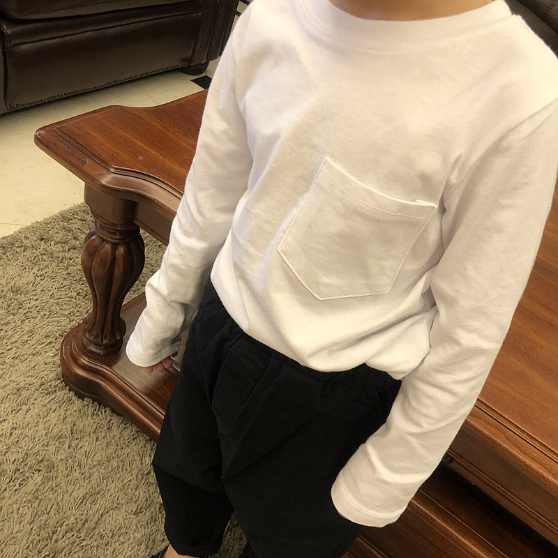 2022春款儿童长袖全棉纯色百搭