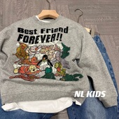 孩子动物乐园套头衫 春秋款 男童男宝宝帅气麻灰针织棉卫衣