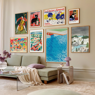 北欧风情组合装饰画画芯民宿公寓客厅书房房间布置挂画内芯艺术感