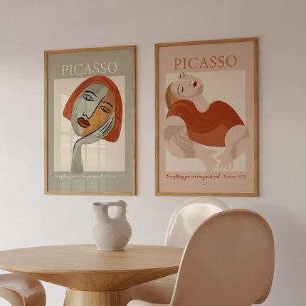 毕加索Picasso和平鸽 维也纳 北欧抽象装饰画芯网红小众餐厅画心