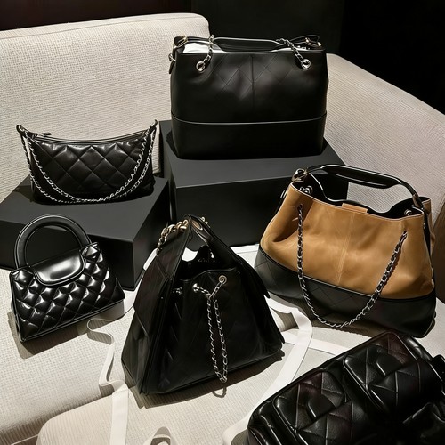 追求全原手工定制 25A麂皮拼色hobo垃圾袋CF金球菱格链条单肩女包