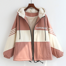 棉服女ins港风学生短款韩版宽松oversize反季特卖中长款工装棉衣