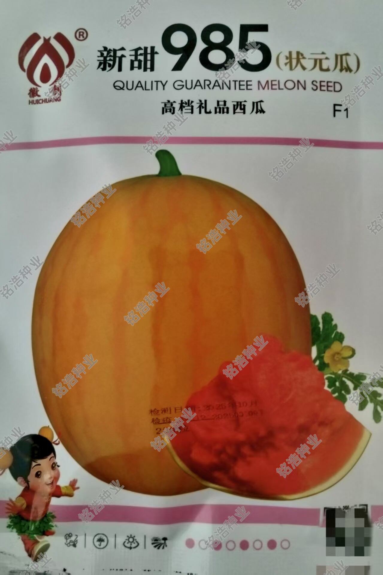 圆形黄皮红瓤西瓜种子籽春夏季耐旱甜脆薄皮香甜西瓜种子新甜958