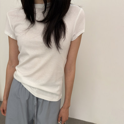 天丝羊毛面膜T恤正肩短袖上衣女