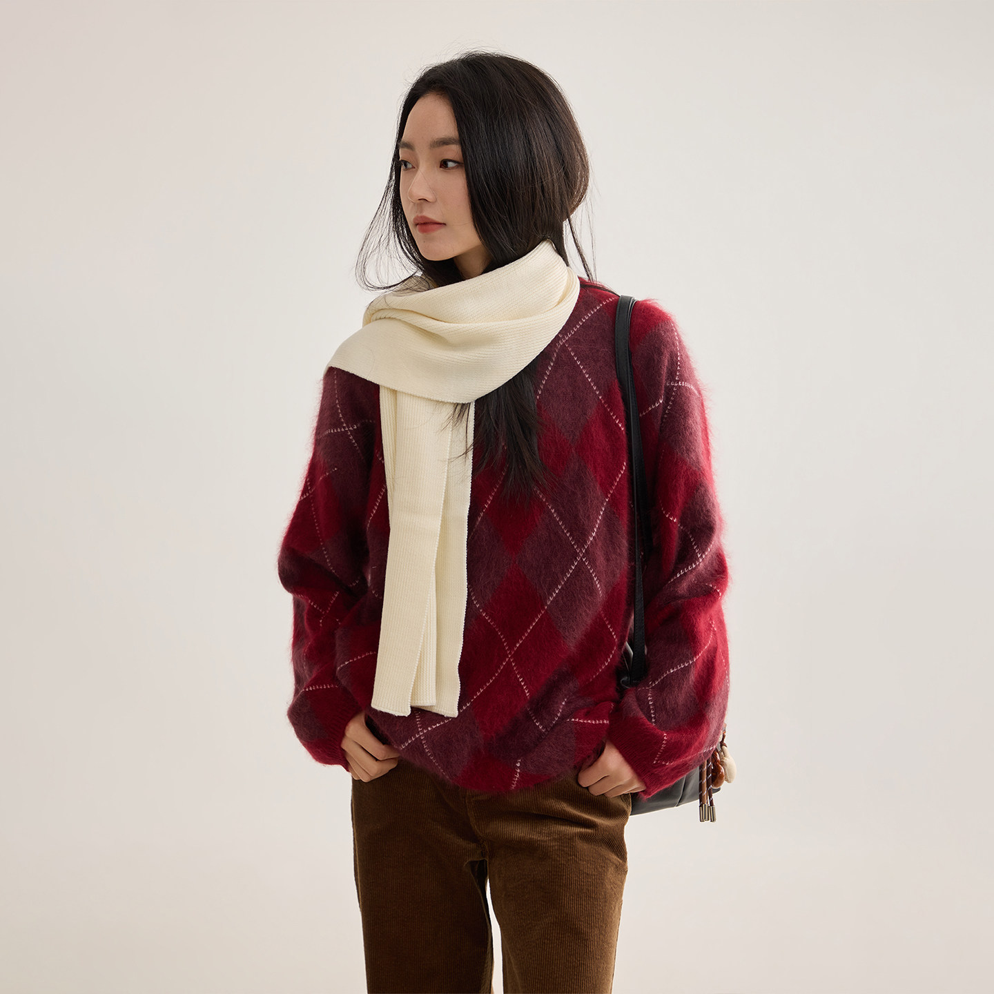 德国扬子100绵羊毛围巾