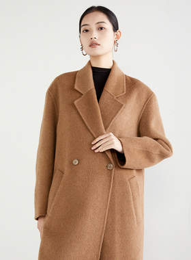 断码清仓 限购5件！100山羊绒骆驼绒中长款外套101801双面呢大衣