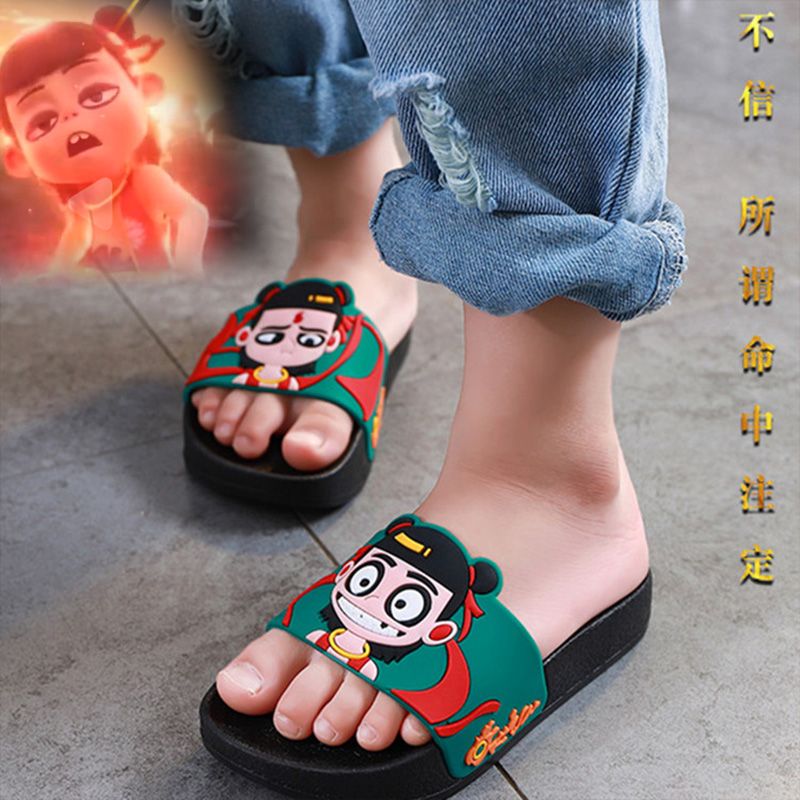 哪吒2魔童闹海时尚外出穿儿童拖鞋夏季卡通男童室内软底洗澡防滑