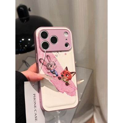 银边电镀朱迪尼克适用苹果17proMAX手机壳16/15/14可爱13卡通皮纹保护壳华为mate70女款ORENO15小米17PRO硅胶