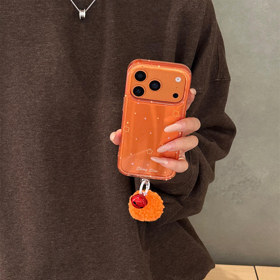 IMD橙色星星适用iPhone16pro手机壳新款17promax个性简约15防摔保护壳苹果15pro包边女款时尚14/13硅胶软壳