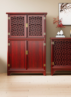 虎牌新中式隐藏式保险柜玄关柜146cm办公家用大型保险柜180斤环保原色免漆烫蜡防盗指纹密码大容量全钢保险箱