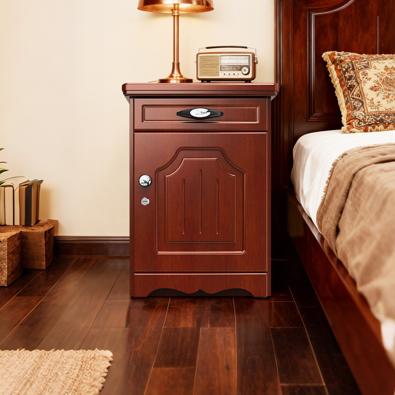 虎牌防盗隐藏式床头柜保险柜一体