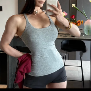 Lulu同款ebb运动工字背心带胸垫修身显瘦瑜伽吊带美背高强度