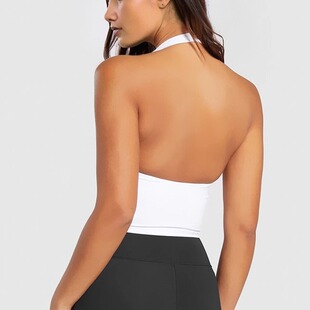 性感挂脖运动内衣裸感美背瑜伽吊带背心健身文胸带胸垫女