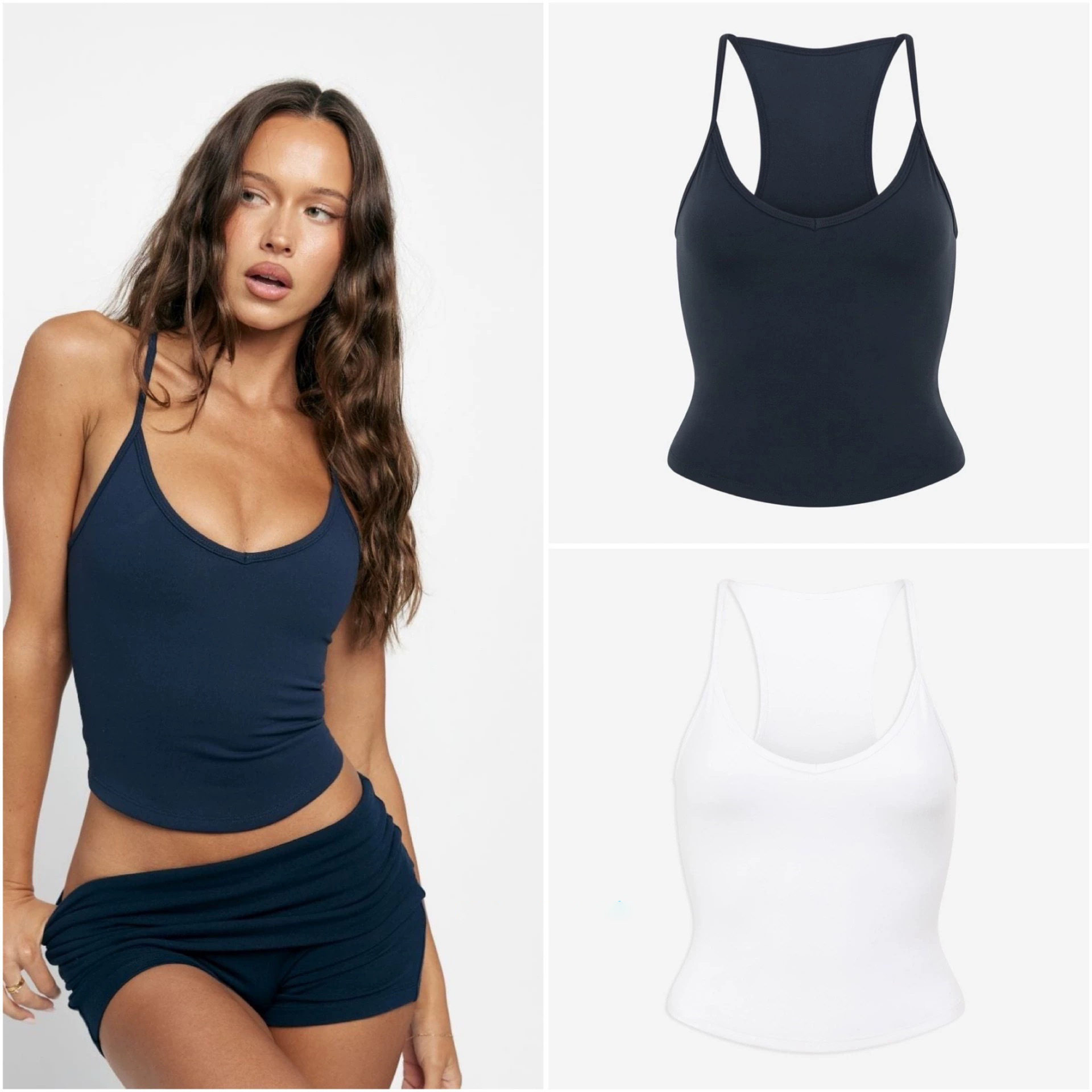 瑜伽运动健身背心女含胸垫高弹速干U领裸感舞蹈训练跑步吊带,运动/瑜伽/健身/球迷用品,瑜伽背心,淘宝优惠券,粉丝福利购,淘宝优惠卷