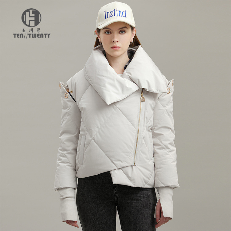品牌代工跨境亚马逊轻奢短款派克服女式外套上衣欧美女装羽绒服