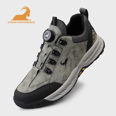 公羊男鞋2026春季新款户外运动休闲百搭防滑耐磨登山徒步免系鞋子