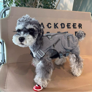 宠物狗狗衣服四季通穿工装背心式马甲可牵引雪纳瑞比熊柴犬西高地