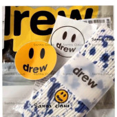 现货正确版 本justin比伯drew欧美潮牌滑板街头运动中长筒扎染袜子