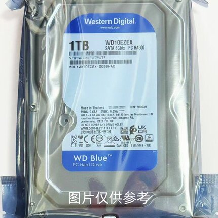 WD西部数据机械硬盘1TB台式电脑高速蓝盘台式机监控录像机3.5英寸