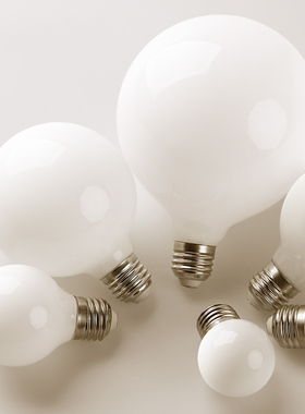 led龙珠灯泡E27螺口暖白G80G95化妆镜前灯商铺装饰奶白色圆形球泡