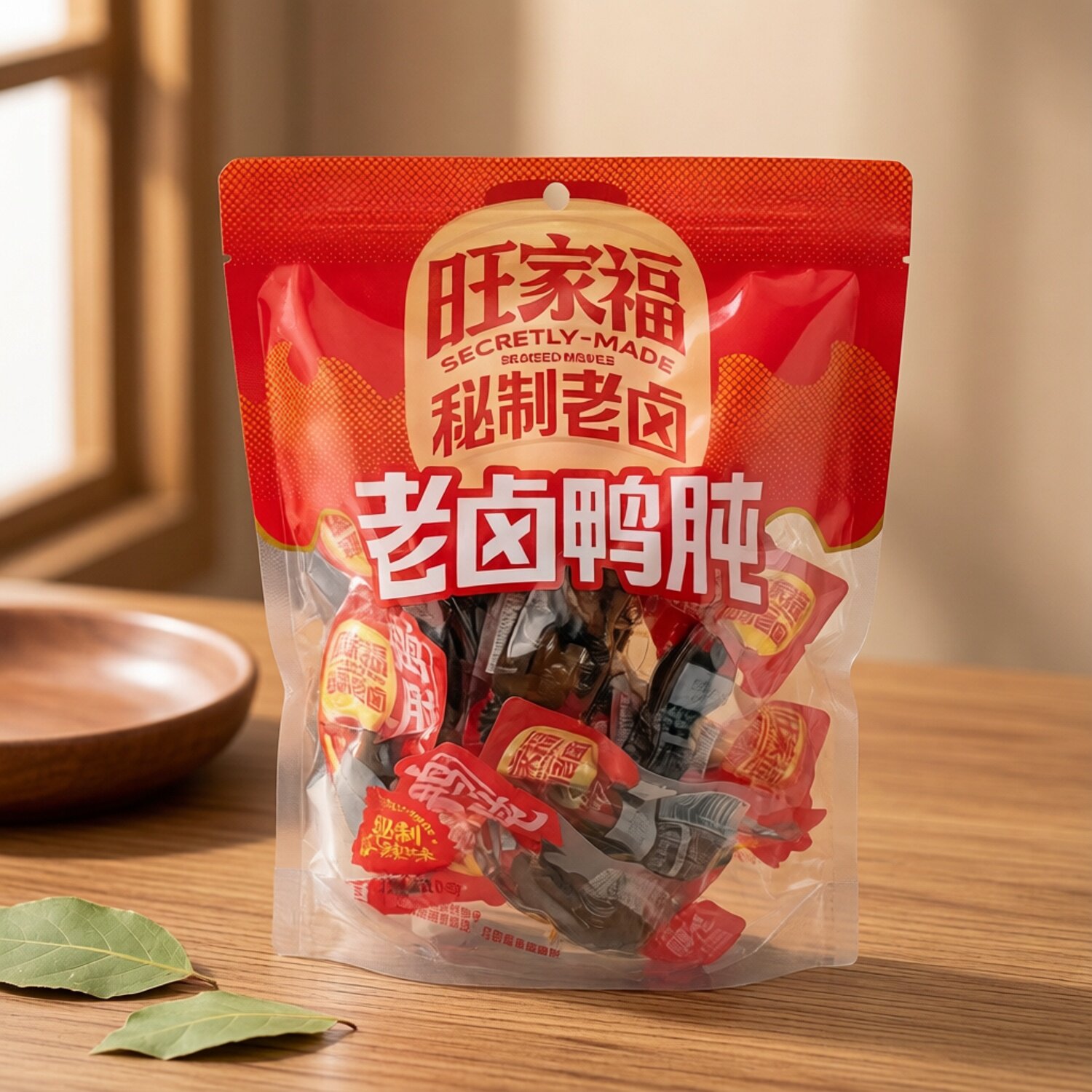 旺家福老卤香辣即食鸭胗鸭爪鸭舌图片