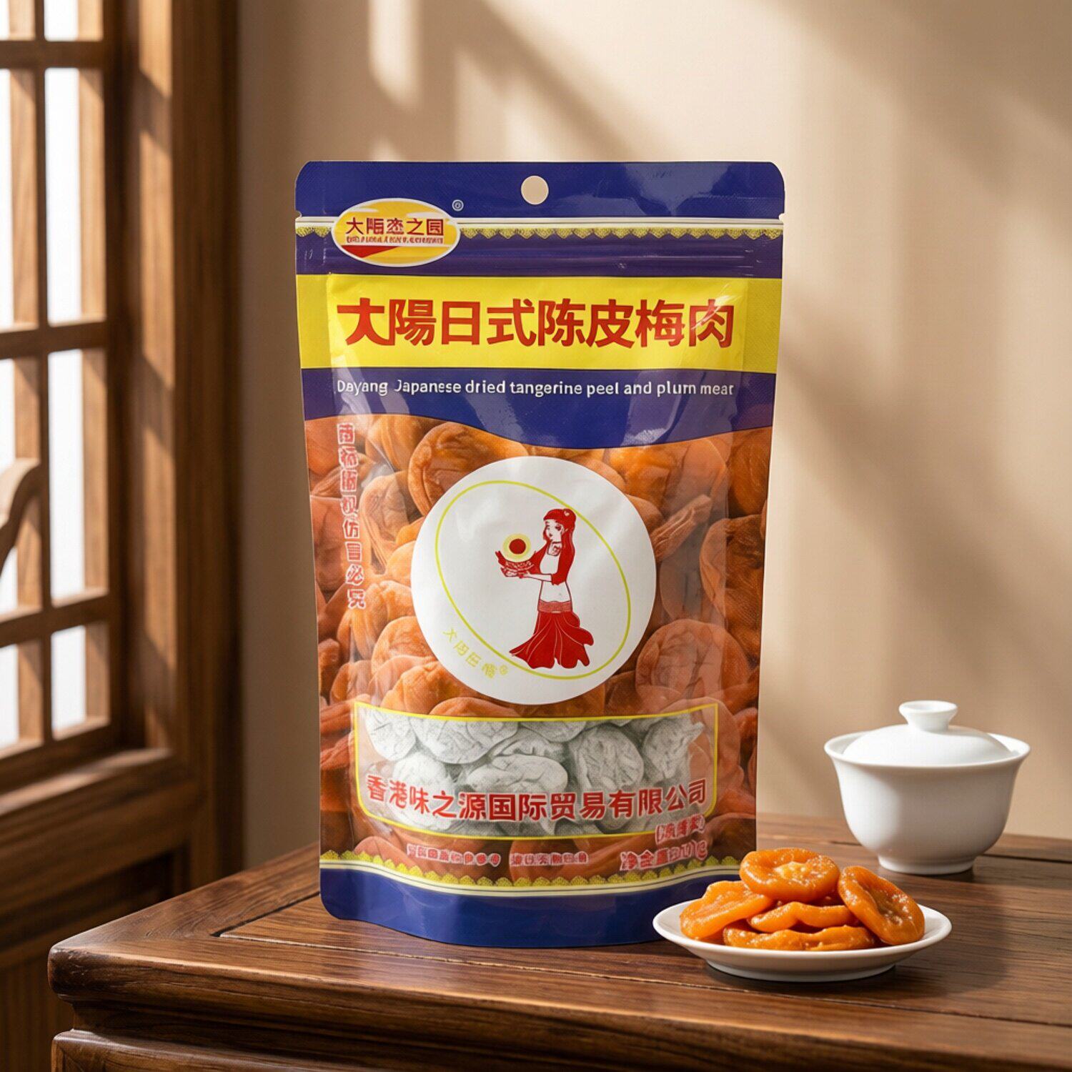 香港大阳话梅日式蜂蜜无核梅肉红糖姜片袋装休闲网红果脯蜜饯类