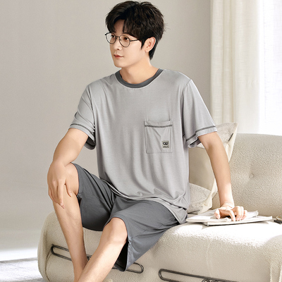 睡衣夏季男款莫代尔短袖2025新款宽松大码可外穿高级感男士家居服