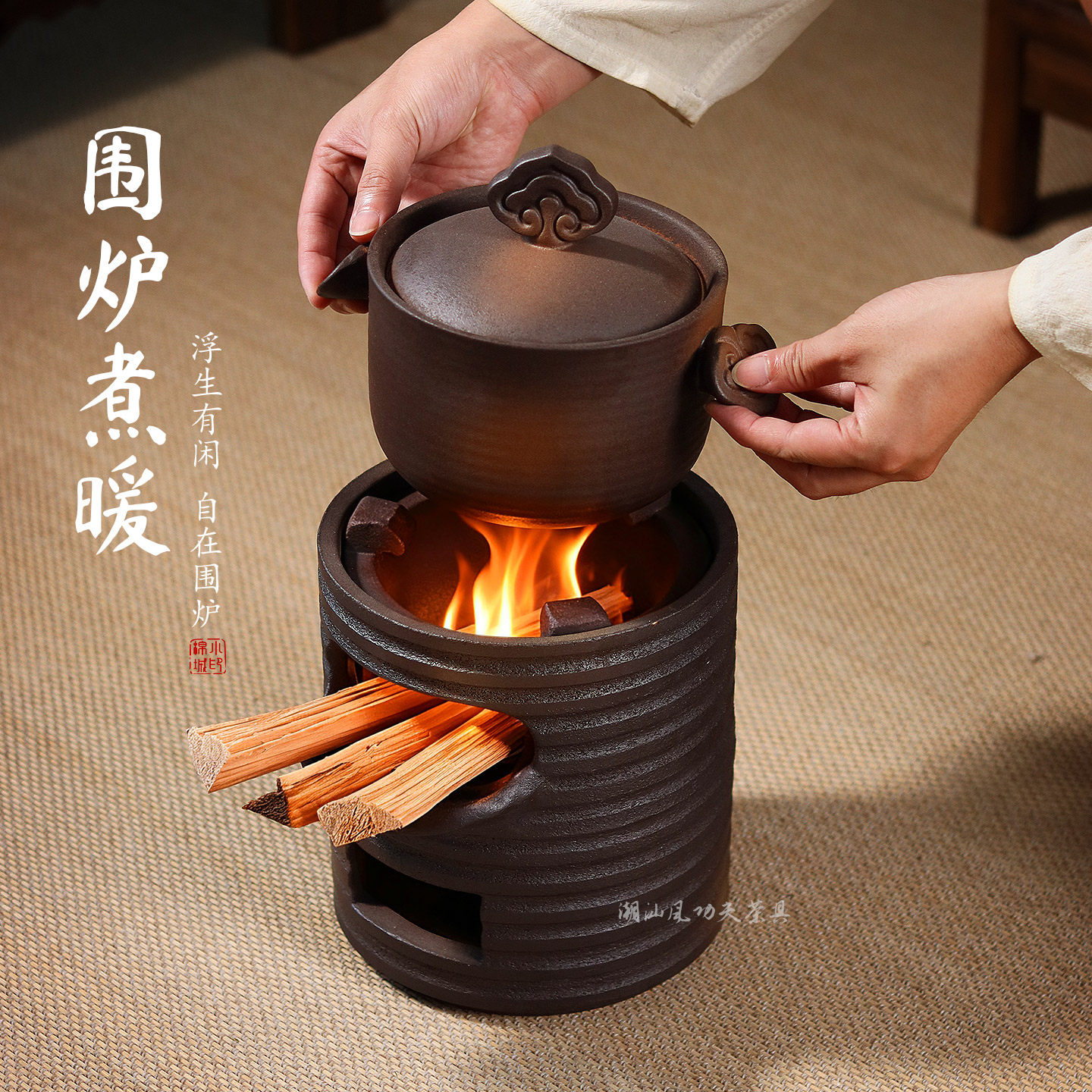 家用手工陶土砂锅炖锅无釉大炭炉