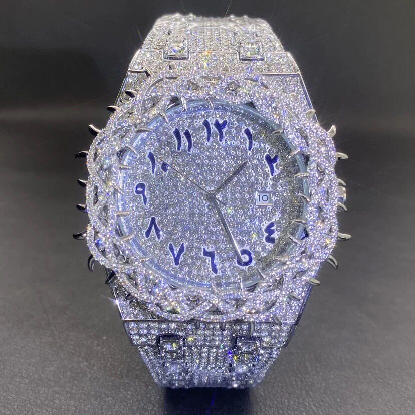 thumbnail for ICED jewelry, thorn series, crown, full diamond, oak watch, hip-hop, European and American hip-hop, heavy industry, Spring Festival
