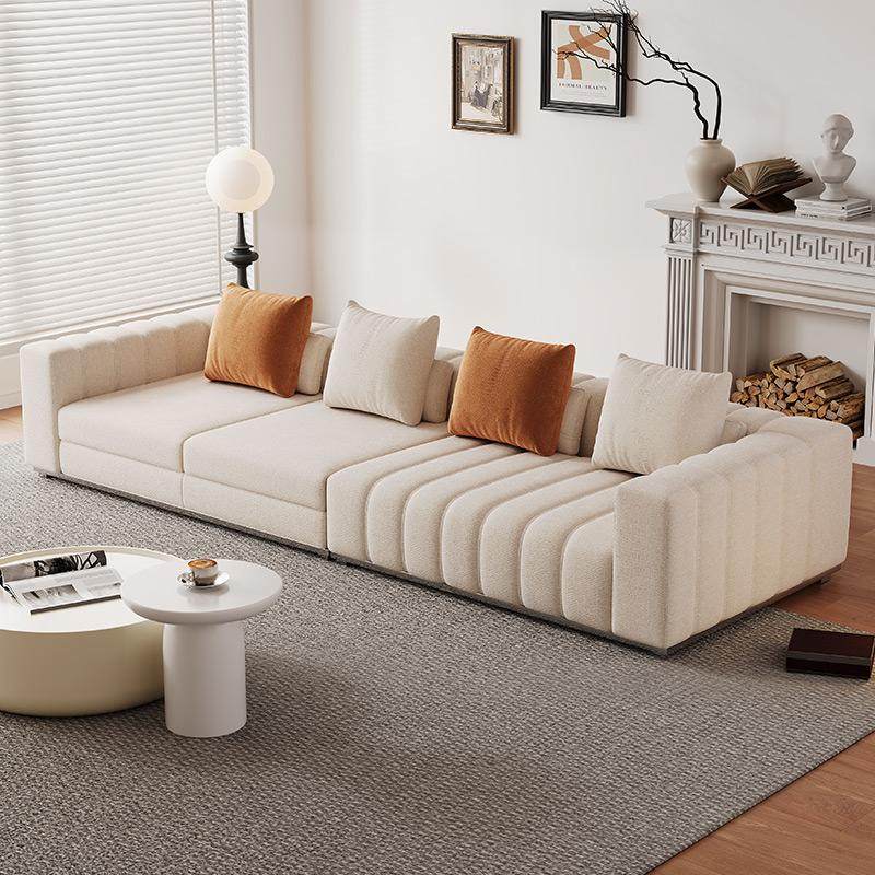 钢琴键布艺沙发2025新款时尚奶油风真皮沙发小户型设计师模块沙发