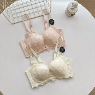 文胸小胸显大防下垂收副乳胸衣 花漾蕾丝纯欲聚拢内衣舒适透气法式