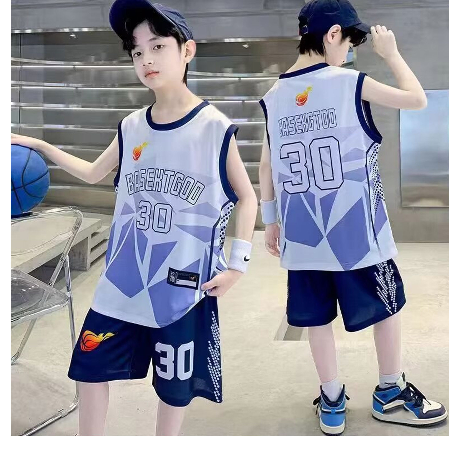 2026新款儿童篮球服套装透气速干运动背心男孩球衣中大童夏季潮流