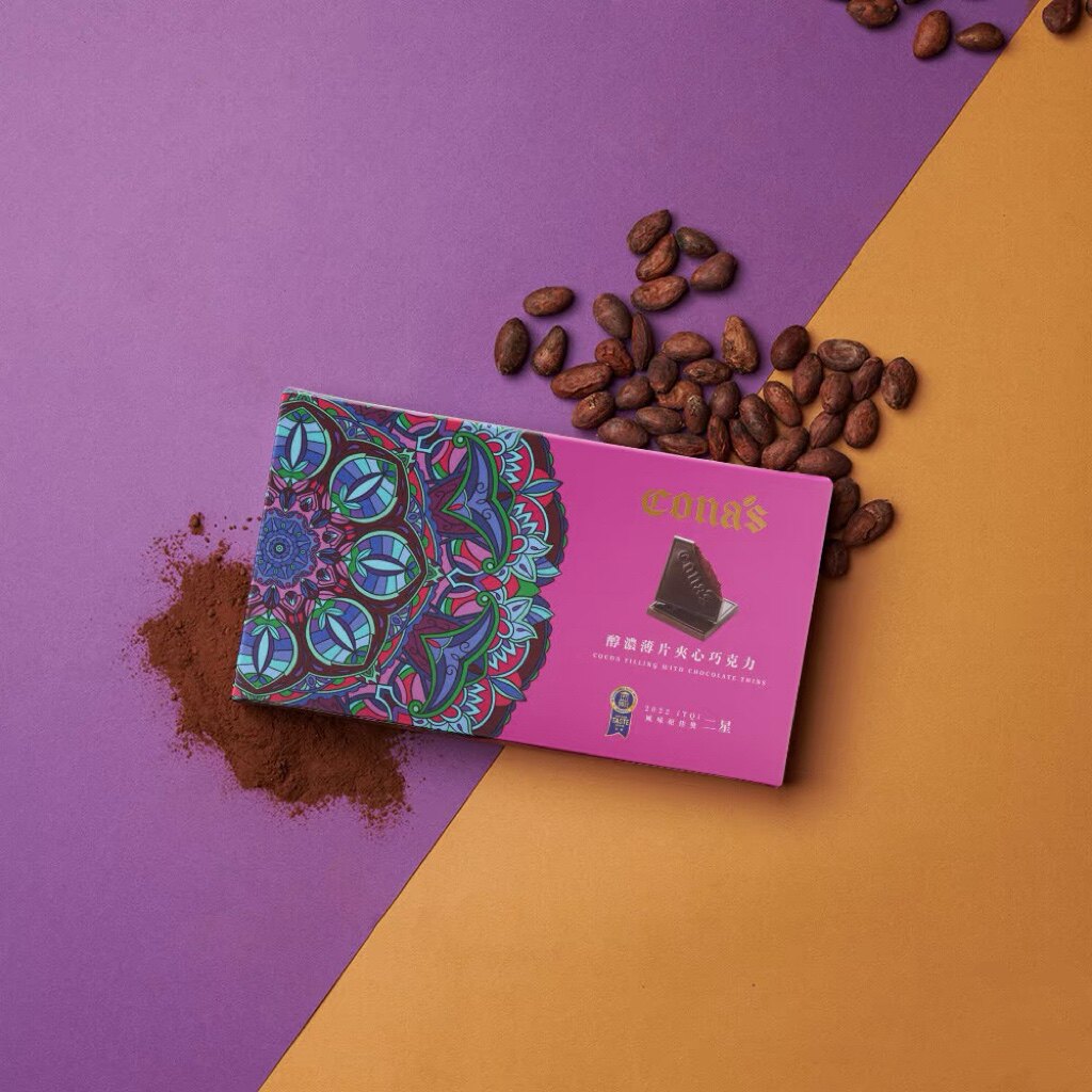台湾明星零食南投cona’s妮娜巧克力红玉乌龙凤梨薄片夹心巧克力