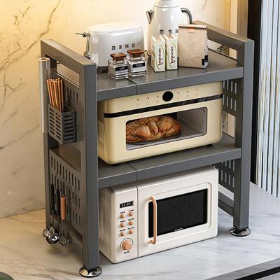 可伸缩厨房微波炉置物架台面烤箱支架多功能家用电饭煲架子收纳架