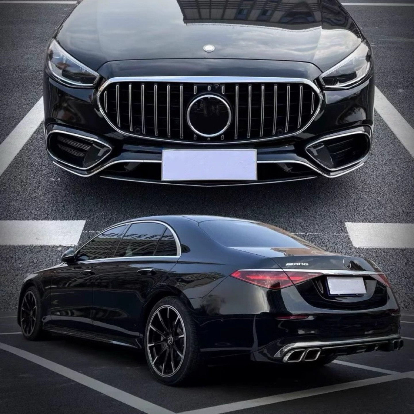 适用于奔驰S400 S450L改装迈巴赫前杠中网后杠S63款AMG前后大包围
