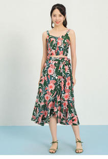 韩版 新款 吊带高腰套装 系带包裙女两件套 连衣裙 N11889 爱衣服季