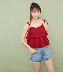 爱衣服秋新款 宽松吊带女吊带有改良抢购一天限抢限时抢 时尚