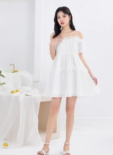 爱衣服20秋日多巴一字肩吊带公主裙限抢限时优惠限时优惠限时抢