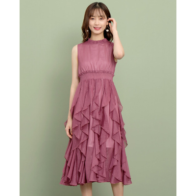 爱衣服秋季百搭新款韩版修身中长背心连衣裙女N11425限抢一天