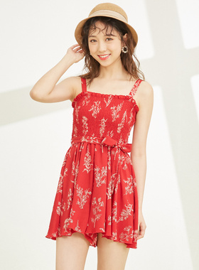 裙爱衣服新款韩版吊带阔腿裤连体裤女0402L-N12010-限抢连衣裙