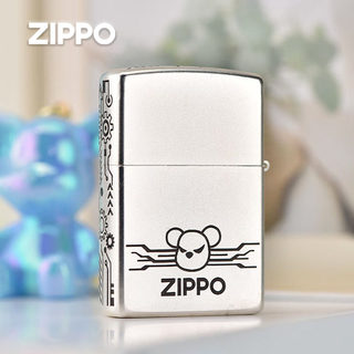 ZIPPO打火机正版 潮玩暴力熊 官网正品磨砂zipo防风芝宝送男朋友