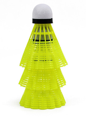 红双喜DHS耐打训练尼龙羽毛球塑料胶练习羽球6只装黄色EG60Y