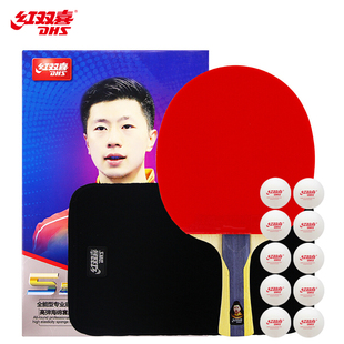 T5002 红双喜 横拍升级版 五星级乒乓球拍专业全能型 附拍包 DHS